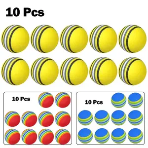 10Pcs Foam Golf Balls Indoor Swing Training Practice Rainbow Sponge Balls Soft Flexible Golf Training Aid Accessories