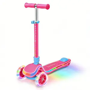 Kids Scooter 3 Wheel Kick Scooter for Toddlers Aged 3-14 with Light-Up Wheels Adjustable Height Extra-Wide Deck Lean-to-Steer Technology Perfect Holiday Gift electric scooter