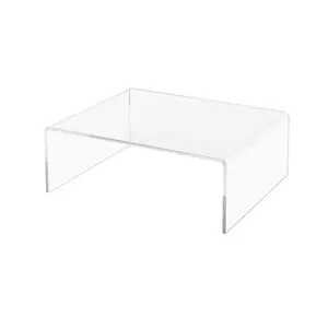 Acrylic Riser Display Stand Platform Clear 10 Inch Wide by 8 Inch Deep Tabletop Showcase Pedestal for Weddings Boutiques Jewelry Stores and Florists by 321 Plastics