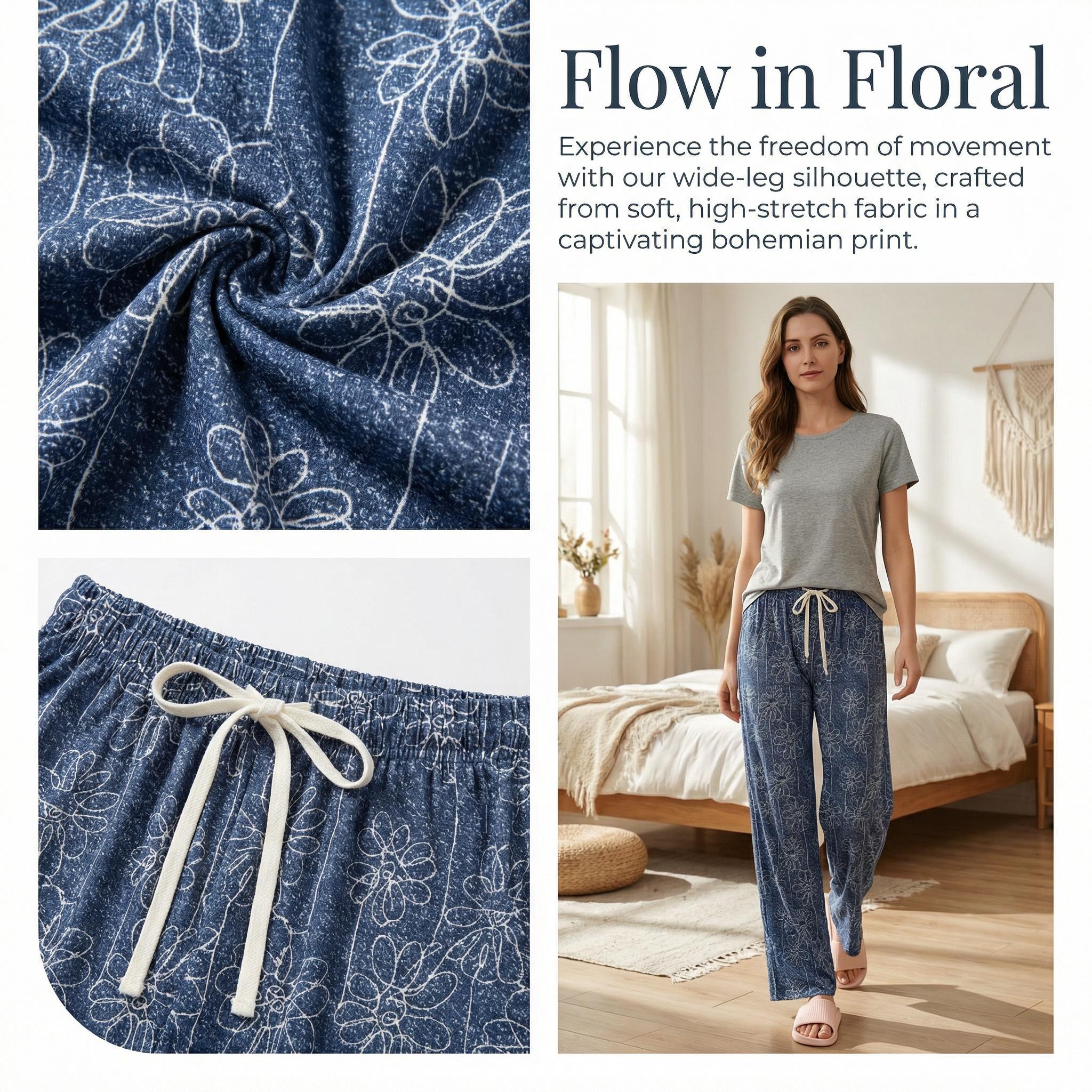 Palette Edition Comfy Loungewear Pants for Women Lightweight Summer Sports Pants Soft Loose Fit Plus Size Slow Running Casual Comfortable Bohemian Style Home Wear - Beach