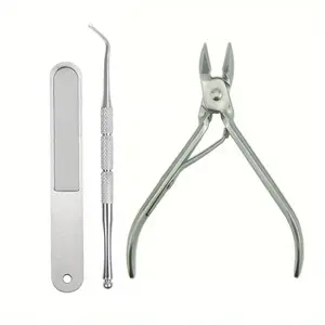 3pcs/set Ingrown Toe Nail Correction Nippers Clipper Cutters Dead Skin Dirt Remover, Paronychia Podiatry Pedicure Care Tool