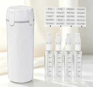 4-In-1 Anti Spill Travel Bottle Set, Tight Sealed Reusable Toiletry Storage Jars, Lightweight Portable Liquid Holders for Body Wash Cosmetic Fluids, Multi Functional Travel Essentials for Men and Women.boujee home accessories