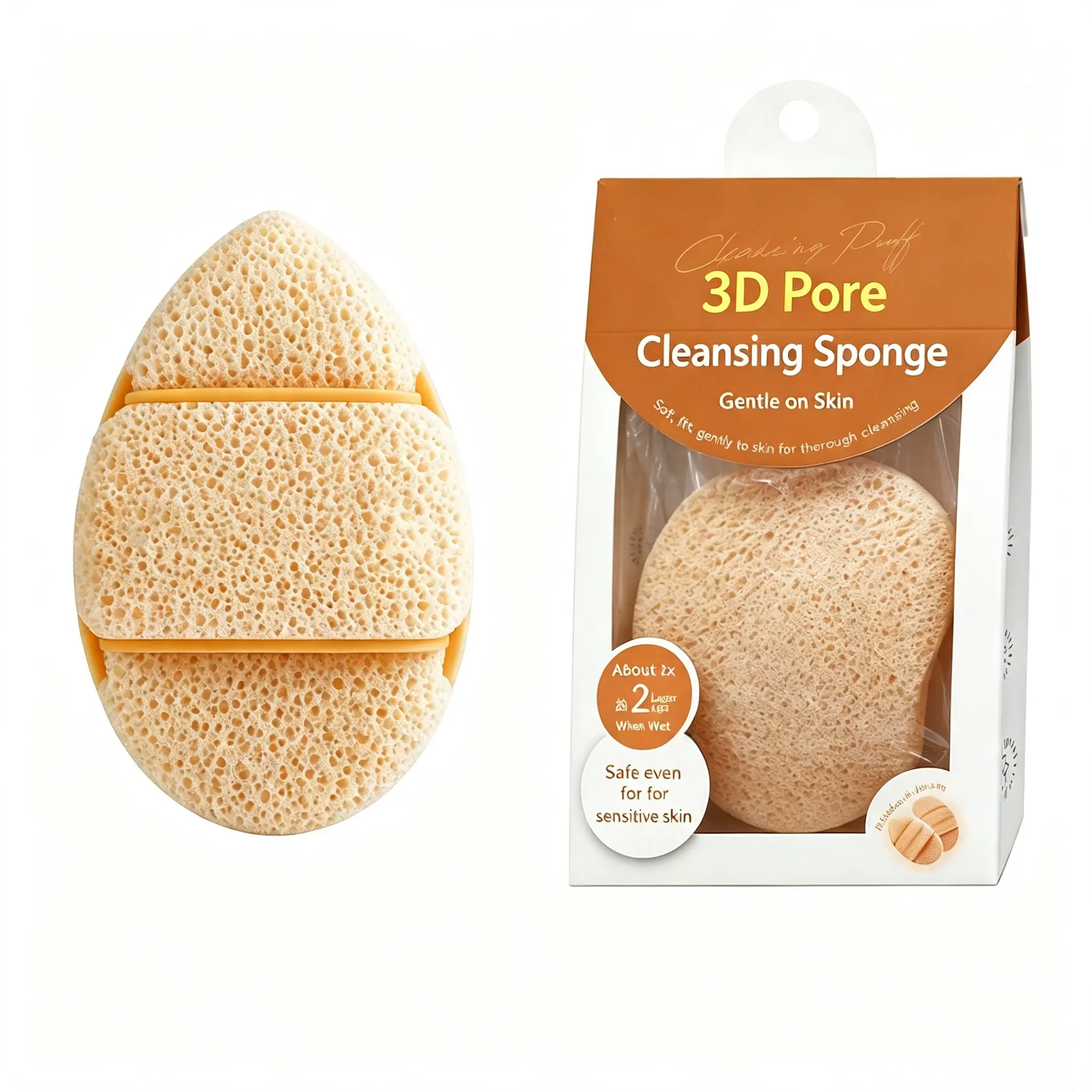 Water Drop Shaped Facial Cleansing Sponge Honeycomb Porous Design Fast Foaming Mask Remover Soft Skin-friendly Wash Pad for Facial Body Deep Pore Cleansing Reusable Exfoliating Cleaning Tool for Sensitive Skin