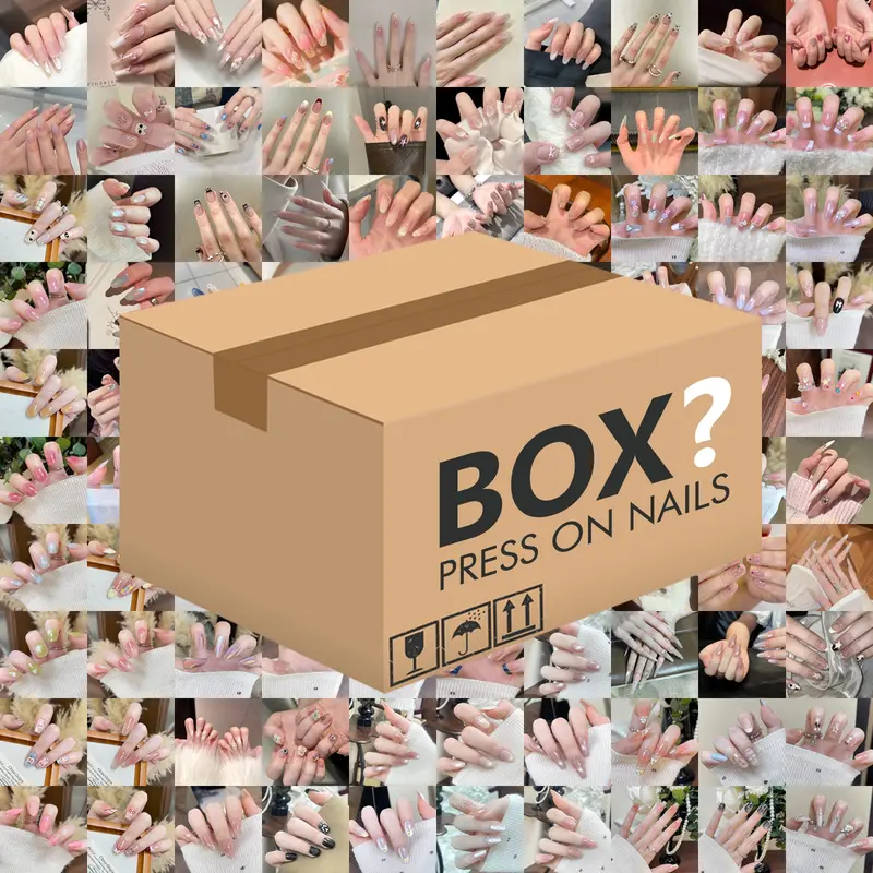 6 Boxes Random Wearable Art Nail Art Design Blind Box, over 5000 Styles, Perfect Gift for Christmas, Halloween, Valentine's Day