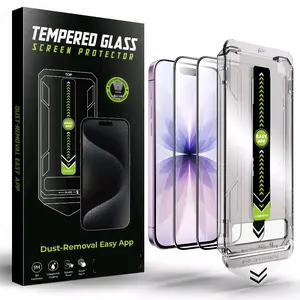 3 Packs For iPhone 17 Tempered Glass Screen Protector with Dust-Removal Easy App for iPhone 17 - 9H Hardness, Easy Install, Anti-Scratch
