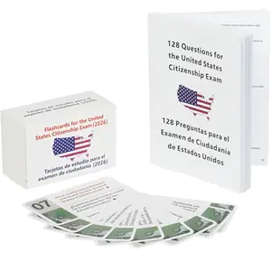 US Citizenship Flash Cards 2026-128 USCIS Civics Questions & Answers, Civics Test Flash Cards Bilingual Booklet Combo Set - Tarjetas de ciudadania 2026 inglés y español, Naturalization Study Guide