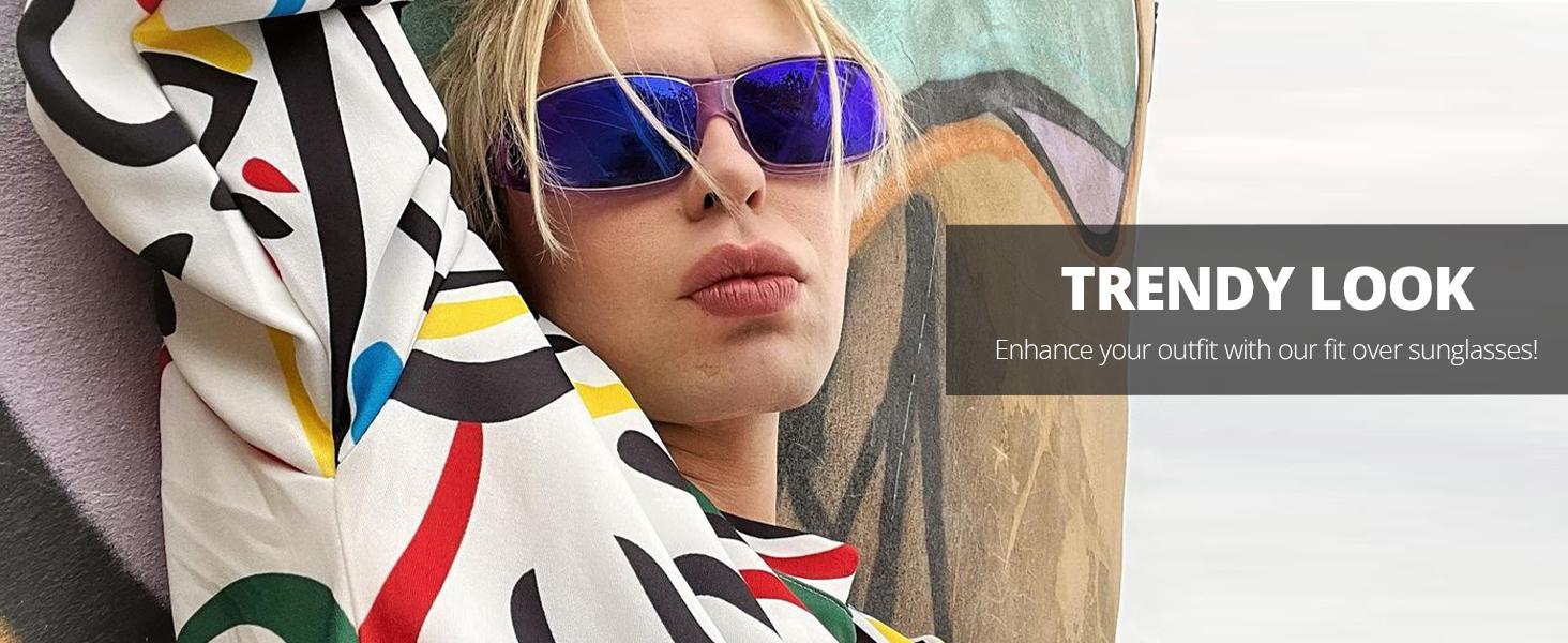 Over Glasses Sunglasses Wrap Around Polarized Sunglasses for Men Women Fit Over Prescription Glasses with UV Protection