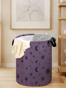 Starry Sky Print Laundry Basket with Handles, Durable Large Capacity Laundry Storage Basket for Home, Foldable Toy Organizer, Laundry Hamper