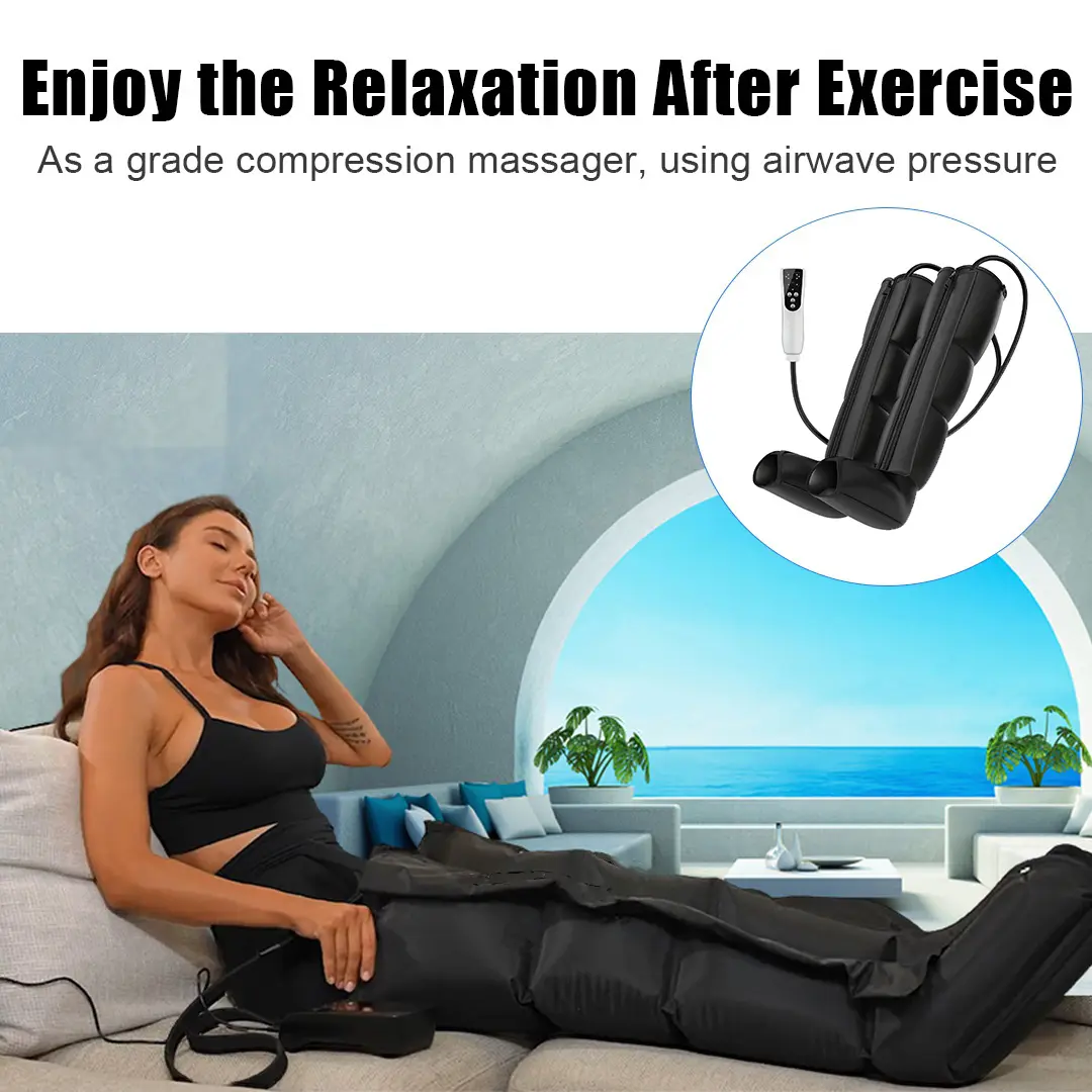 Air Compression Recovery System, Professional Sequential Device for Massage Therapy, Relaxation Aid, Massagers, Foot and Leg Recovery Boots to Improve Circulation, Body Care Machine