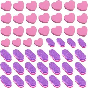 50Packs Double-Sided Sponge Nail Buffer Heart Shape Disposable Nail File Strips Grit Sponge Mini Nail Files Small Buffing Blocks for Nail Buff Professional Manicure Set Acrylic Nails Manicure Tools