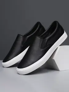 Men's Casual Round Toe Slip-on Shoes, Slip on Loafers, PU Leather Shoes, 1 Pair Lightweight Breathable Comfortable Slip-on Shoes for Daily Wear, Perfect for Men and Outdoor Walking Driving