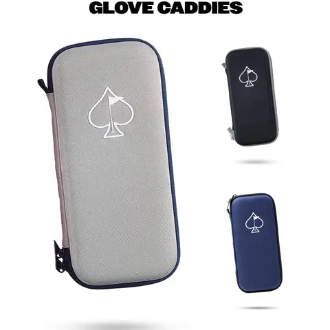Pins and Aces Accessory Caddy - Black Durable Glove Holder, Golf Accessory Holder, Lightweight Organizer Holds Tees Markers Tools, Fits Any Bag or Cart, Ventilated, Ideal Gift for Players