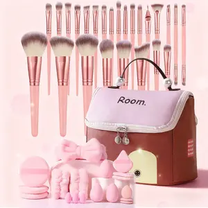 44 Piece Makeup Brush Set with Cosmetic Bag, Includes Beauty Sponge, Eyeshadow Brushes, Foundation Brushes, Powder Brushes, Blush Brushes