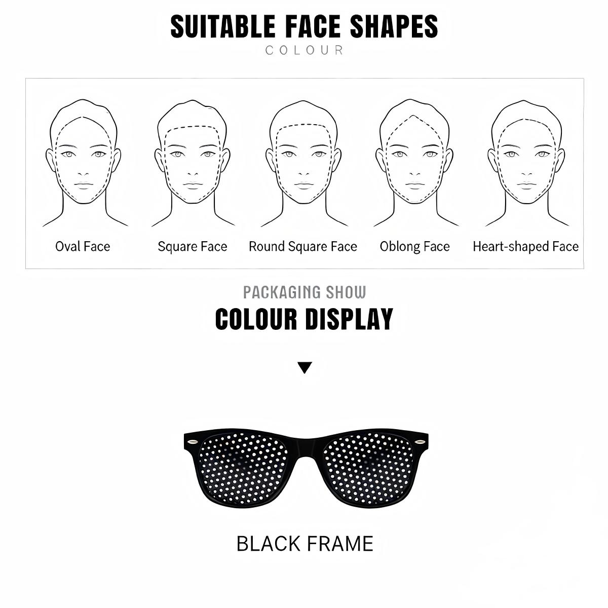 Trendy Fashion Celebrity Style Unisex Pinhole Sunglasses Glasses for Vision Correction, Anti-Myopia & Vision Recovery