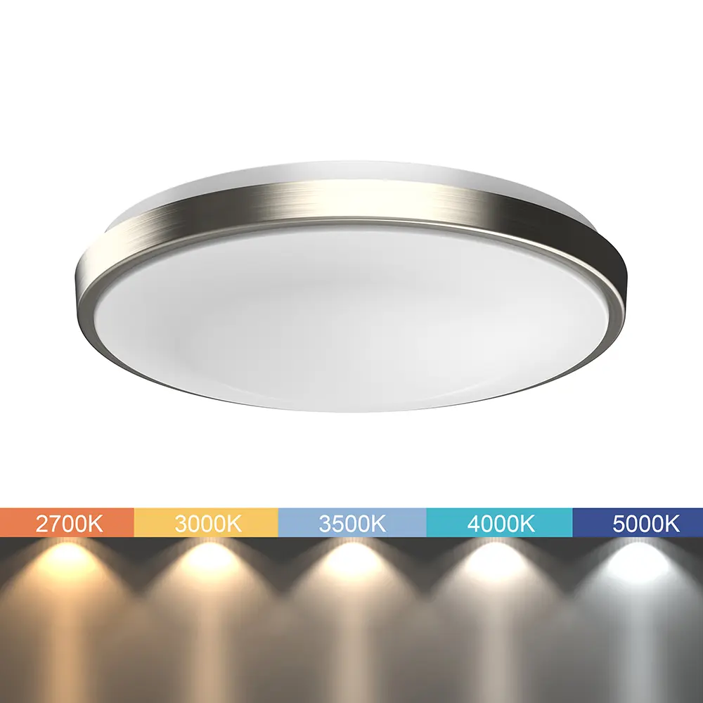 1-Pack Boost Lighting Inc. Certified Safe Flush Mount LED Ceiling Light Ring - 13in Brushed Nickel Durable Finish, 20W 5 CCT Selectable Dimmable, 1500 Lumens, AC Power Supply, Any Occasion Indoor Lighting