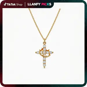 Mother's Day Gifts Upgraded Crown Cross Necklace for Women, Crown Cross Pendant Necklace, Non-Tarnish Faith Jewelry for Women, Christian Religious Gifts for Her