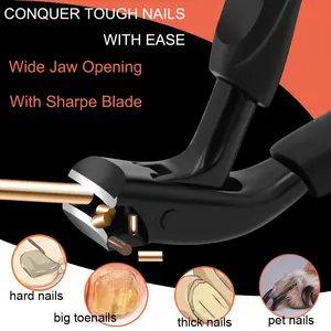 Professional Toenail Clipper For Ingrown and Seniors Thick Toenails - Heavy Duty Podiatrist Toe Nail Cutter For Men, Easy Grip Handle Stainless Steel Fingernails clipper