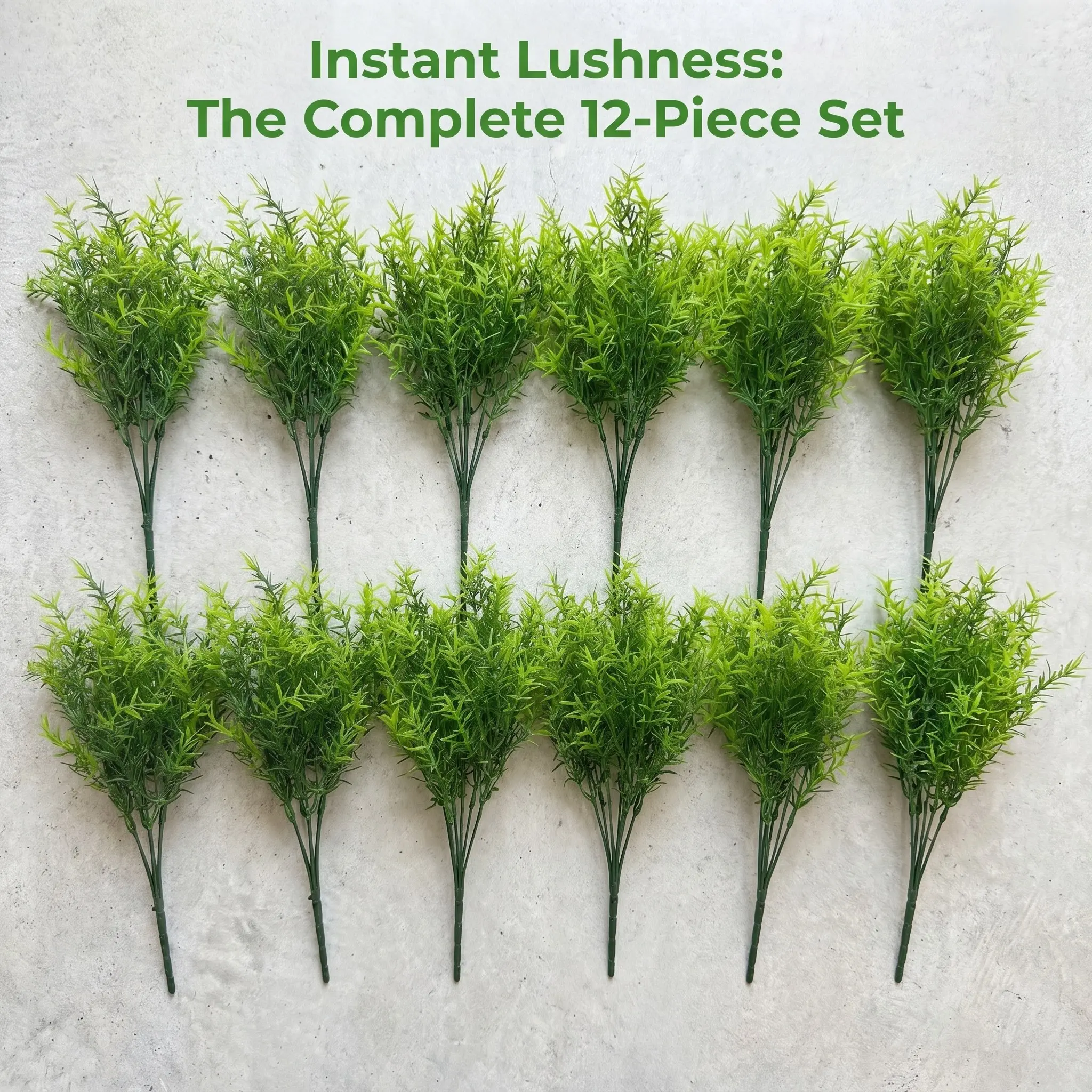 Artificial Plants Flowers Grass Shrubs 12Pcs Artificial Flower Set No Fade Faux Plastic Flowers Outdoor for Farmhouse Garden Porch Patio Indoor Wedding Decoration Faux Flower Decorations Greenery Fake Plants uv Resistant