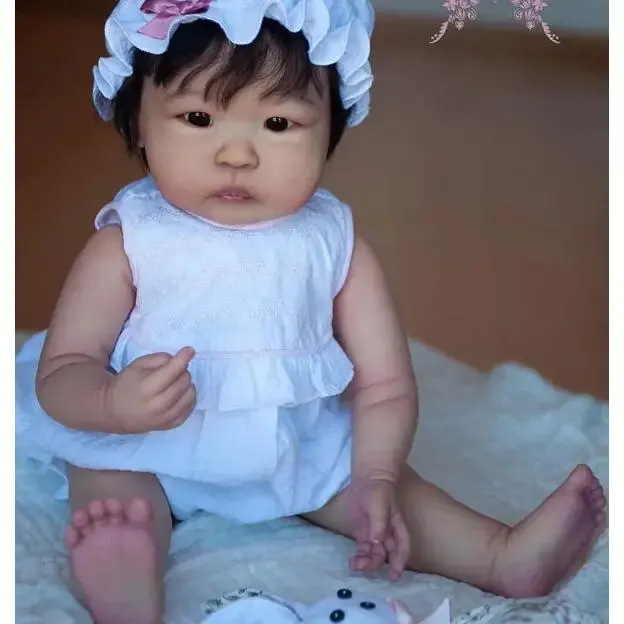 New Arrival NPK 25Inch Unfinished Unpainted DIY reborn Doll Kit Min Li Asian Baby Kit with Cloth body and eye