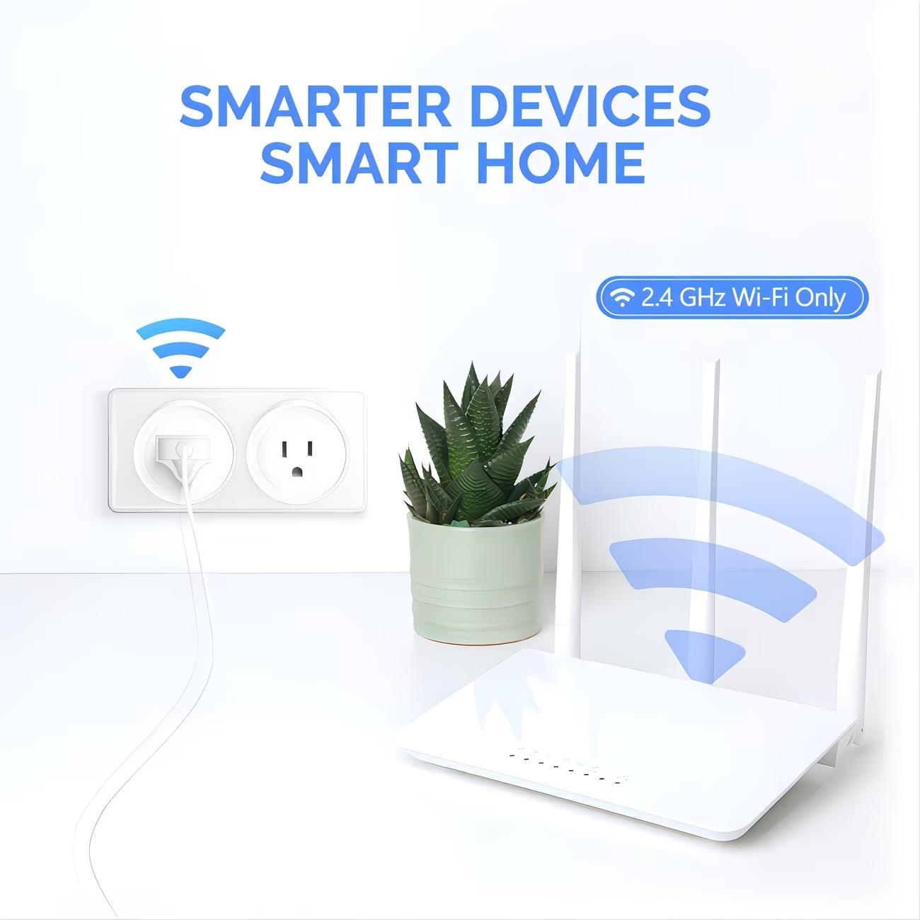 WiFi smart socket, power outlet with timer function and app control, multi-functional mini smart socket suitable for home and office, Alexa compatible.