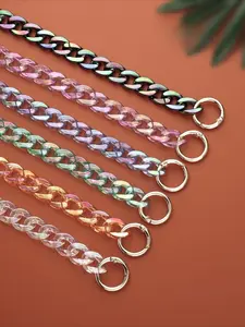 Acrylic Resin Bag Chain Transparent Rainbow DIY Chain Colorful Accessory Fashionable Chain Strap Fashion Chain Strap Elegant Chain Strap for Handbags