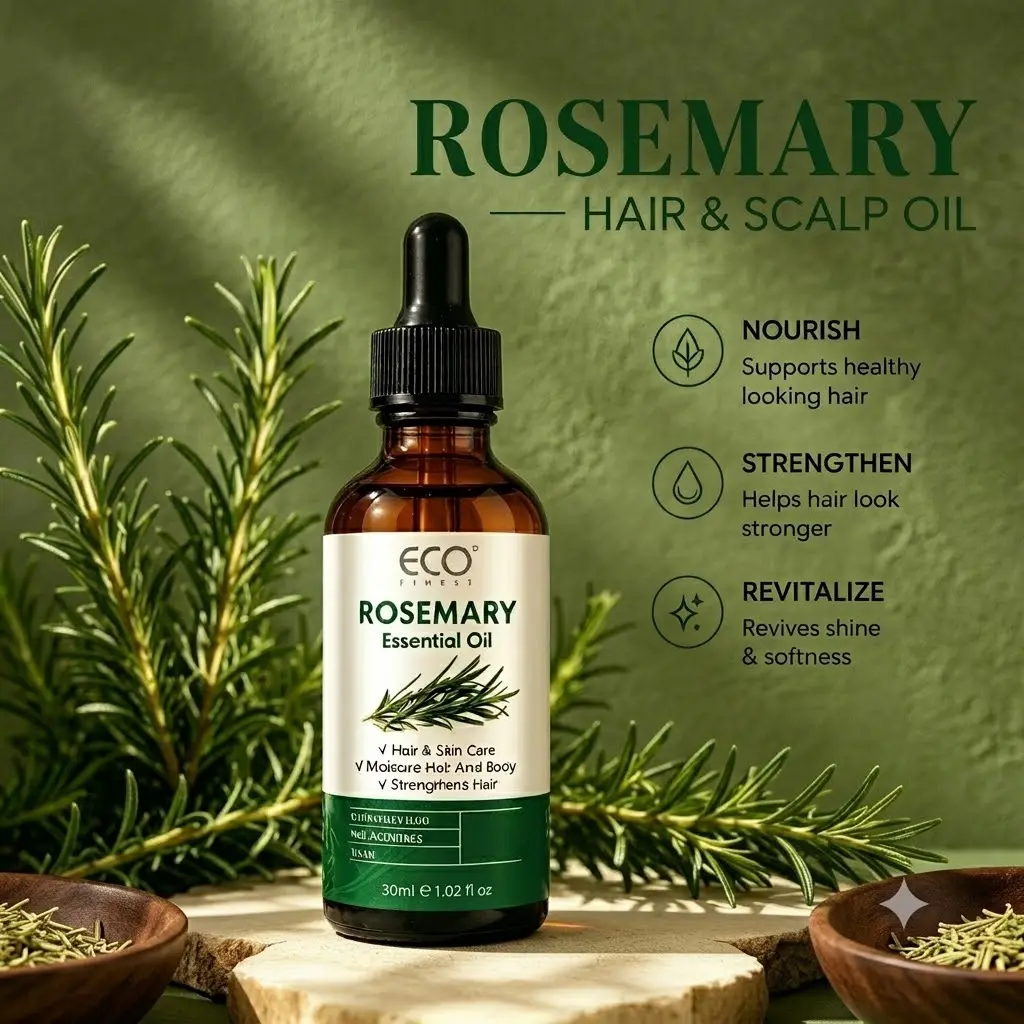【Buy 2 Get 1 Free】100% Pure Rosemary Essential Oil - 2 Fl Oz (30ml) - Body & Massage Oil for Hair, Diffuser, Aromatherapy Candle Making sohochic