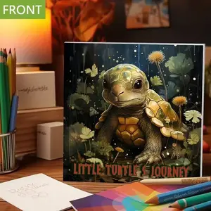 Little Turtle’s Journey Coloring Book Set, Cute Baby Tortoise Theme, Natural Fun for Toddlers, Educational Painting Activity