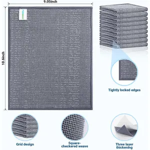 10 Pcs New Upgrade 3-Layer Non Scratch Wire Dishcloth,Wire Dishwashing Rag, Non-Scratch Wire Dishwashing Rags for Wet and Dry, Kitchen Cleaning Dish Rags for Cookware,Sinks, Dishes, Stove