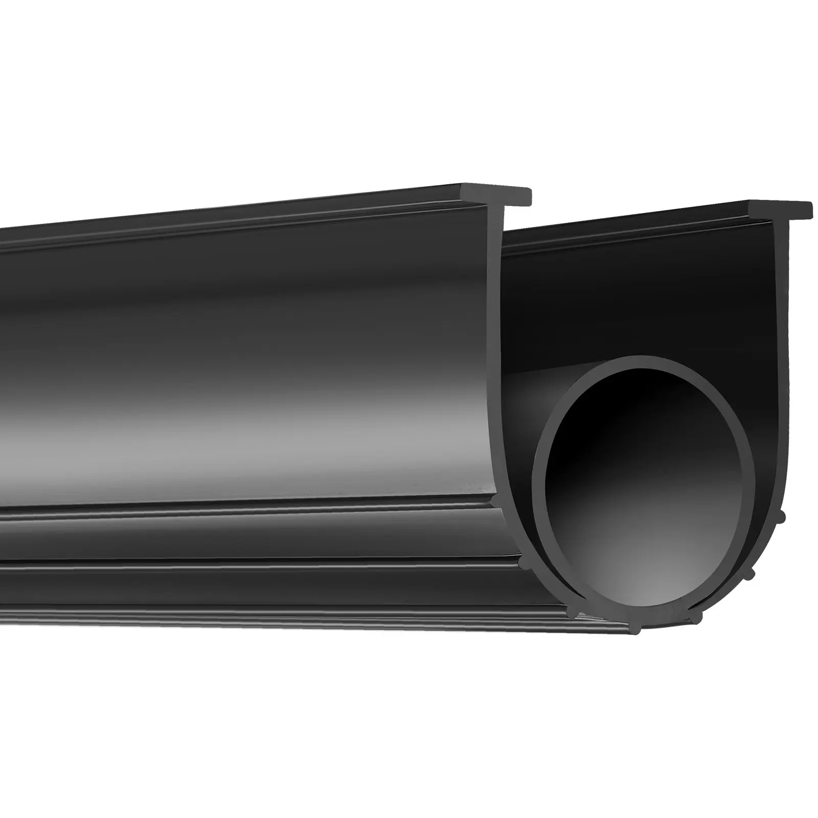 VEVOR Garage Door Seals Bottom Rubber, U Shape+O Ring Garage Door Weather Stripping, Universal Weatherproof Threshold Buffering Sealing Rubber, 5/16 inch T-ends and 3 3/4 inch Width (20 Ft, Black)