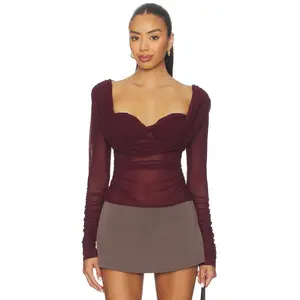 MAJORELLE Simone Top in Oxblood