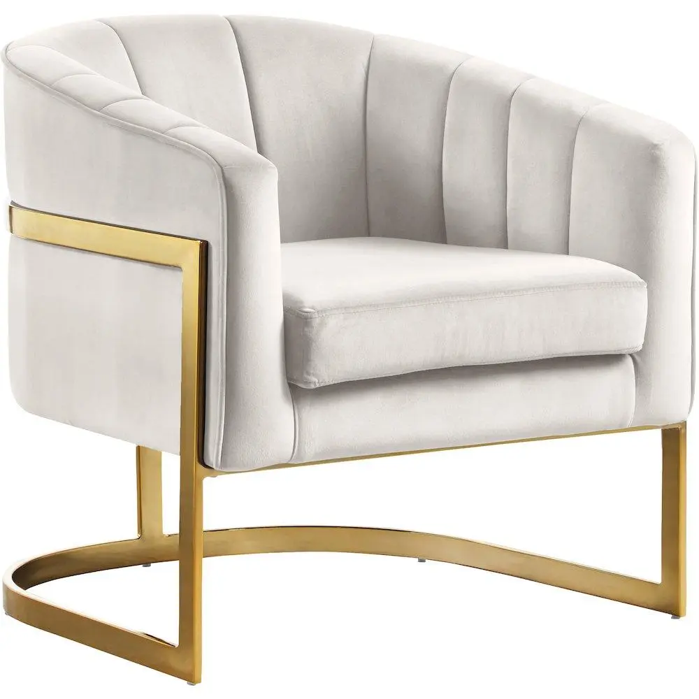 Carter Cream Velvet Accent Chair