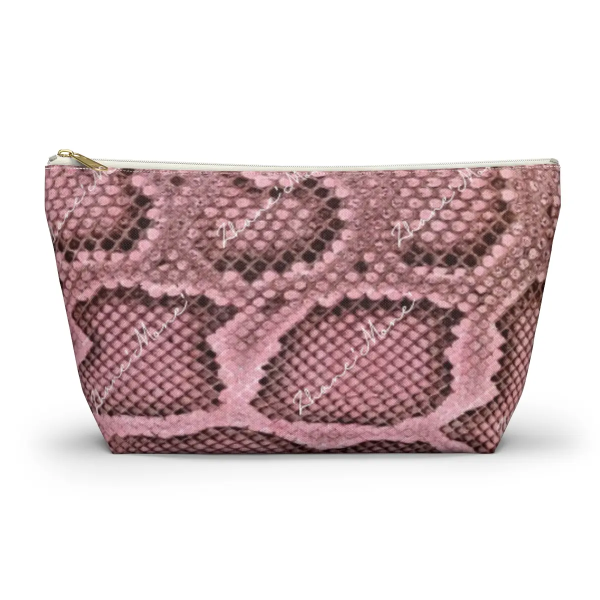 Blush Snake Print T-Pouch Bottom Clutch