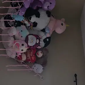 Large Cotton Hanging Stuffed Animal Hammock - 118in Star Lights, Pearl White Nursery Girl Room Decor, House Decor, Corner Space-Saving Home Organizer for Plush Toys, Cozy Glow Bed Accessory, Animals