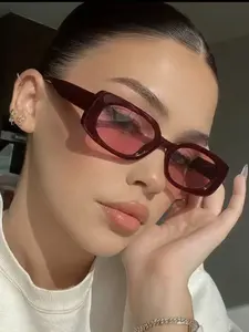 New Rectangle Small Frame Fashion Glasses, Classic Versatile, Suitable for Women and Men, Perfect for Holidays, Photography, Daily Wear, Trendy Shades