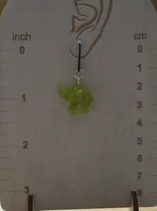 Green Elephants Dangly Plastic Hook Earrings
