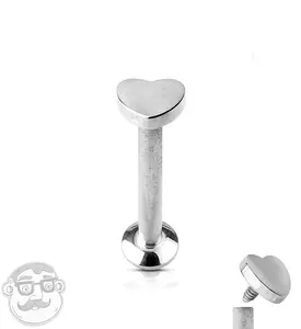 16G Heart Top Internally Threaded Flat Back Steel Post