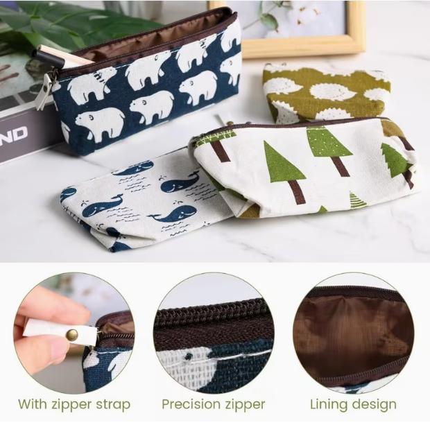 Set of 10 Makeup Bags, Stylish Zipper Pencil Cases | Handy Cosmetic Pouches with Zippers, Travel Toiletry Organizers for Women And Girls (Includes 5 Large And 5 Small)