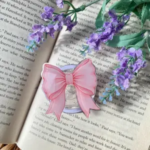 MagSafe Magnetic Phone Kindle E Reader Grip Book Stack Pink Bow Coquette Concha Cherry Emotional Goose