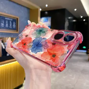 for OPPO A3X A2 A5 Pro A60 A18 A38 A57 A77 4G A78 A58 5G Sunflower Beauty Clear Plating Case Anti Drop Cover
