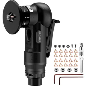Proster Pneumatic Chamfer Tool Kit Professional Air Deburring Machine, 30000 RPM with Dual-Blade System (R & C Blades), 22-Piece Tungsten Carbide Set for Metal, Wood, PVC, Pipes