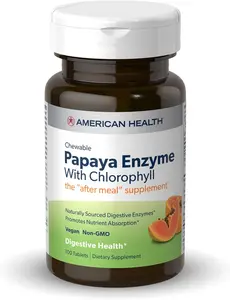 American Health Papaya Enzyme With Chlorophyll 100 Chewable Tablets