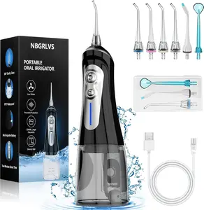 Deep Clean Water Flosser 5 Modes & 6 Replacement Nozzles for Braces/Sensitive Teeth | IPX7 Shower & Home Travel Use | Fast USB Charging