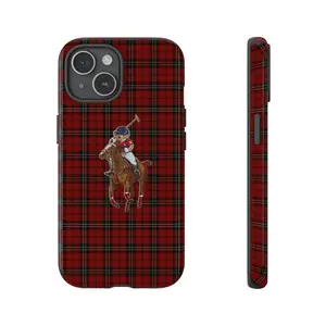 Polo Bear Riding Horse Tartan Plaid Pattern Designer Phone Case Collection for iPhone 17, 16, 15, 14, 13, 12, 11, SE, X XR XS Max 15 Pro Max Samsung Galaxy S20 S21 S22 S24