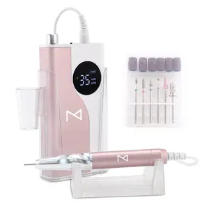 M – Ying Yang Brushless Nail Drill 35K RPM | Pro Cordless Efile 85W | Rechargeable USB-C Fast Charging | Portable Aluminum Alloy Shell | Quiet Low Vibration Tool for Acrylic Gel Nails (Rose Gold)