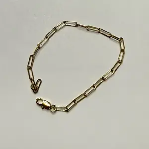 Gold Laminated 14k Paper Clip Bracelet Adjustable Size Up to 7 for Daily Use High-Quality Jewelry