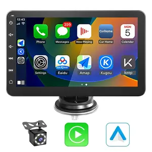 7 Inch Wireless Carplay Screen Compatible with Apple Carplay and Android Auto, Portable Bluetooth-compatible Display with Touchscreen and Backup Camera