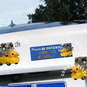 Meme Car Sticker (1 Piece), Randomly Includes 4 Mini Meme Stickers, Removable and Waterproof Self-Adhesive Design, Ideal for Cars and Glass, Automobile Decals, Car Decals