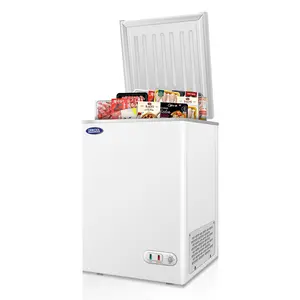 ORIKOOL Chest Freezer 3.0 Cu.ft Solid Top Commercial Deep Chest Freezers with Lockable Stay-Open Lid Painted for Back-of-House Bulk Storage