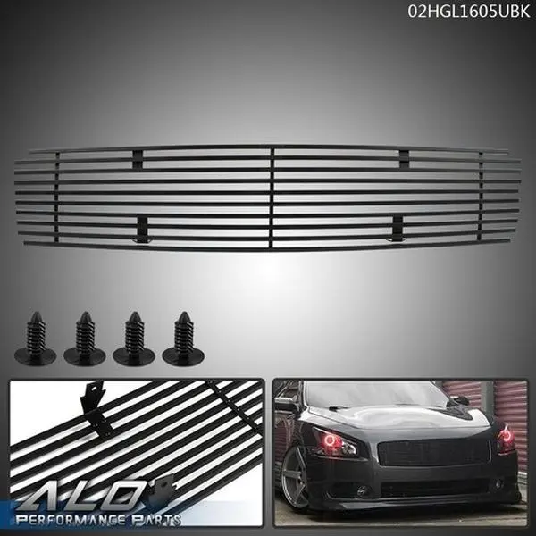 Fit For 2009-2014 Nissan Maxima Front Upper Bumper Black Billet Grille Insert