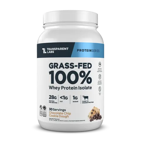 Transparent Labs Premium Grass-Fed Whey Protein Isolate Powder - French Vanilla, Chocolate Flavors, 28g Dietary Protein, Gluten-Free, Low-Calorie Clean Label Simple Supplement for Adult Gym Recovery, Easy to Mix Into Smoothies